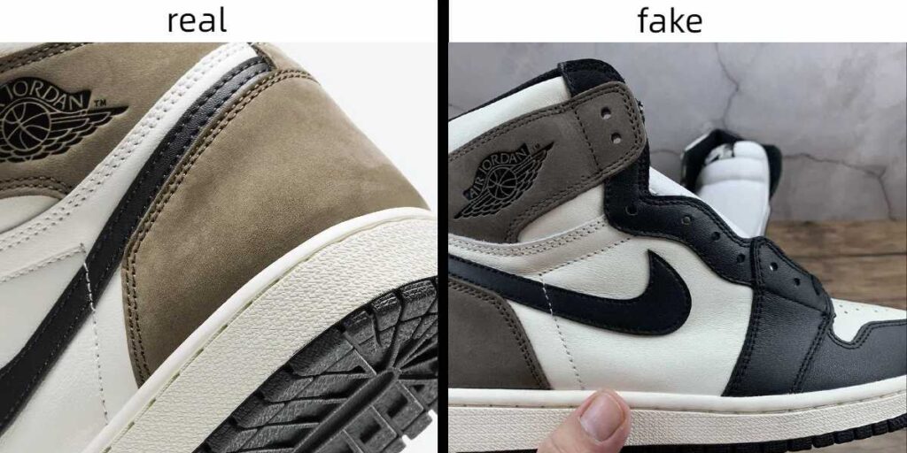 jordan 1 mocha swoosh details real vs fake