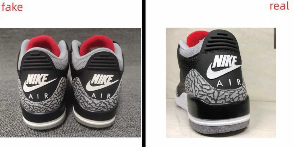 jordan 3 black cement real vs fake