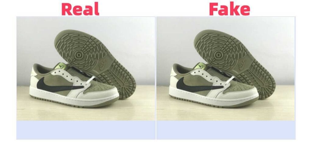 fake travis scott jordan 1 low golf vs real-2