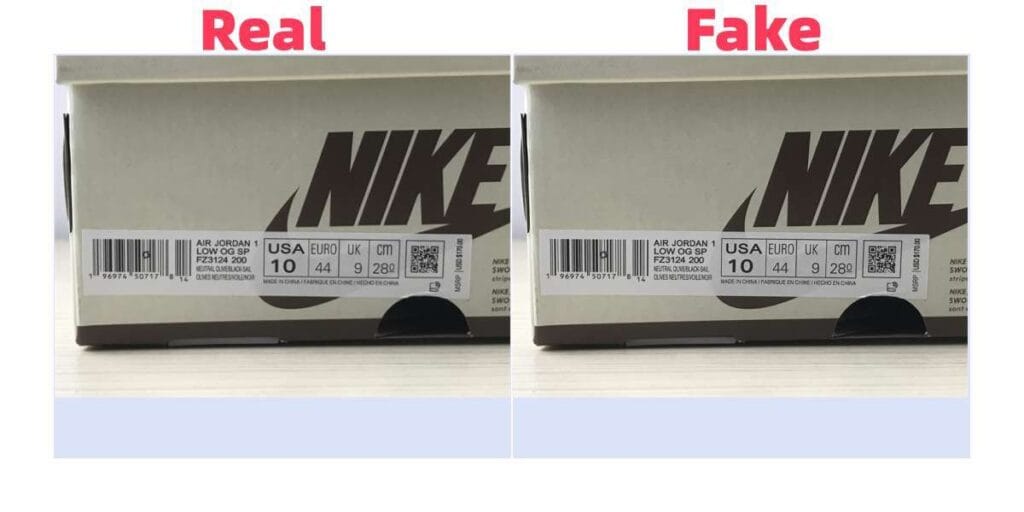 the shoebox of ts jordan 1 low golf fake vs real